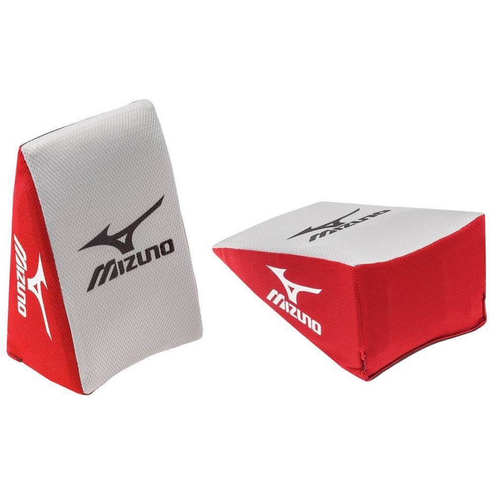 Mizuno Men's Catcher’s Knee Wedge (Large) Knee Pads Red/Grey (380188-SGW)